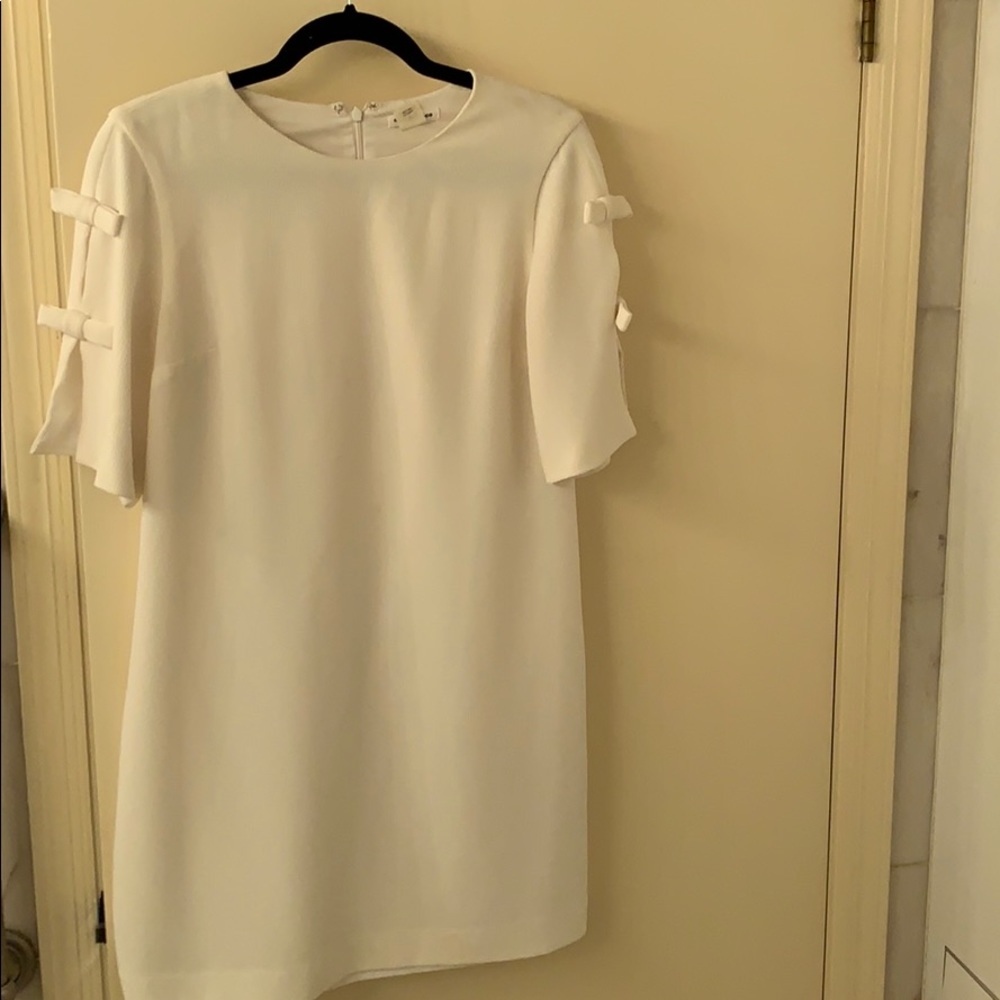Club Monaco white dress with bow tie sleeves